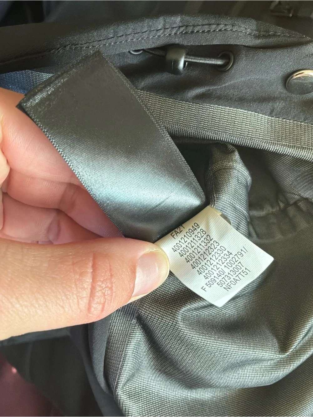 The North Face technical zippers